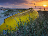 Upturned Boat Among the Sand Dunes at Mudeford Spit, Dorset, England