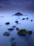 St Michael's Mount at Sunrise, from Marazion Beach, Cornwall, Uk. November 2008
