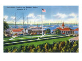 Newport, Rhode Island - View of the Government Landing and Newport Harbor, c.1935