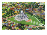 Providence, Rhode Island - Aerial View of the State Capitol Building and Grounds, c.1944