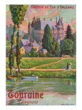 Touraine, France - Scenic View of a Castle, Orleans Railway Postcard, c.1909