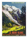 Hautes-Alpes, France - Scenic View of Mont-Blanc, Paris, Lyon, and La Mediterranee Railway, c.1920