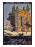 Vendee, France - Roman Aqueduct Scene, Coastal Region and Saintonge, State Railway Postcard, c.1920