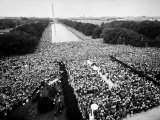 Buy Freedom March During Civil Rights Rally, with View of Washington Memorial Monument in the Bkgrd at AllPosters.com