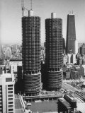 Exterior View of the Marina Towers Overlooking Chicago River