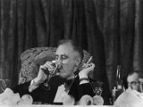 Buy Pres. Franklin Roosevelt Drinking Wine and Smoking a Cigarette During the Jackson Day Dinner at AllPosters.com