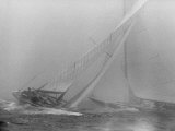America's Cup Contenders Vim and Easterner Nearing the Turning Buoy