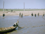 Sweep Net Fishing for Sturgeon at  Tanya  in Volga River Delta Nr. Astrakhan, Russia