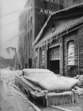 Firemen Fighting a Fire During Icy Weather