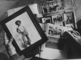 Bill Pickett, Cowboy in Framed Photo of Scrapbook of Cowhand Johnny Mullin