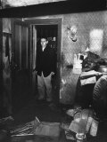Neighbor of Murderer Ed Gein, Bob Hill, Looking in Horror While Standing in Doorway of Gein's House