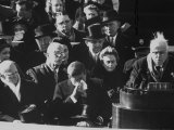 Poet Robert Frost Reading One of His Poems at the Inaugural Ceremony for President John F. Kennedy