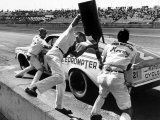 Expert Mechanics Making Repairs on a Car During the Daytona 500 Race