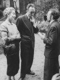 French Author, Albert Camus and His Wife after He Has Won a Nobel Prize for His Writing