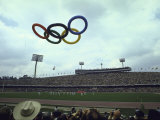 Balloons in the Shape of the Olympic Rings Being Released at the Summer Olympics Opening Ceremonies