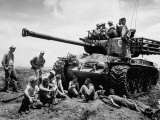 Buy US Marines Relaxing on the Battlefield after Cease-Fire at AllPosters.com