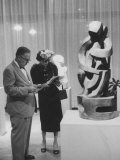 People Attending a Travelling Art Exhibit from the American Federation of Art