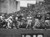 Navy Quaterback, George Welsh, Reaching Out to Complete Pass, During Army-Navy Game