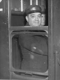 Buy Nyc Mayor Fiorello Laguardia Wearing Motorman's Cap and Looking Out Window on Subway at AllPosters.com