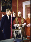 Buy US Pres. Kennedy Meeting with Newly Crowned Pope Paul VI in the Pontiff's Library at AllPosters.com
