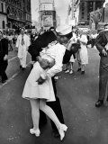 American Sailor Clutching a White-Uniformed Nurse in a Passionate Kiss in Times Square