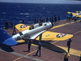 Buy Douglas Tbd Torpedo Bomber Taxing to Parking Area Aboard the Aircraft Carrier Uss Entrprise at AllPosters.com