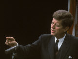 Buy Pres. John F. Kennedy Gesturing During Press Conf. Concerning Governmental Aid to Parochial Schools at AllPosters.com
