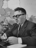 Polish Refugee Josef Swiatlo Holding a News Conference