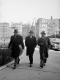 Mafia Boss Frank Costello with Attorney George Wolf and Unident
