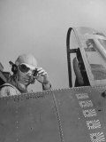 US Navy Flying Ace Lt. Edward H. O'Hare Sitting in His Plane