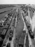 Crowded Yard Filled with Freight Cars