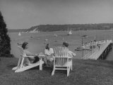 Buy Members of the Country Club Lounging on the Lawn, Watching the Sailboats at AllPosters.com