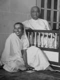 Vallabhbhai Patel, Right Wing Ldr. of India's Congress Party, with His Daughter Maniben at Home