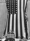Buy President Harry S. Truman Speaking Against Flag Backdrop During His Re-Election Campaign at AllPosters.com