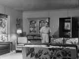 Buy Gangster Mickey Cohen Standing in His Lavishly Furnished Living Room at AllPosters.com