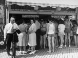 Buy Customers Lined Up at a Hot Dog Stand on the Boardwalk in the Resort and Convention City at AllPosters.com