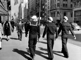 Three Sailors Walking on Fifth Avenue in Midtown