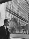 Dr. Ralph Bunche Standing in Front of the Un Building