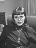 Woman Posing for Character of Morticia in 
