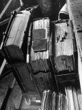 Rare Old, Clasp Bound Books in Library of a French Monastery