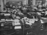 Editiorial Office of the Brooklyn Eagle Newspaper Where Staff Members are Busy in Newsroom
