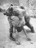 An Iranian Performace of a Man Wrestling a Bear in Public