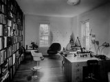 Architect Eero Saarinen Sitting in His Studio at Home Premium Photographic Print