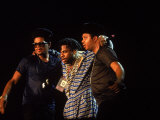 Rap Group Run DMC Onstage: Darryl Mcdaniels, Jason Mizell and Joe Simmons