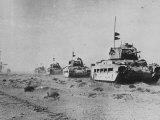 Buy British Matilda Ii Heavy Infantry Tanks Moving across the Desert Near Tobruk at AllPosters.com