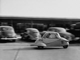 Side Shot of a German Made Messer Schmidt Driving Down the Road