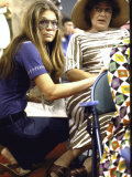 Gloria Steinem Kneeling Down Beside Bella Abzug During the Democratic Convention