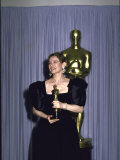 Actress Dianne Wiest Holding Her Oscar in Press Room at Academy Awards