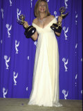 Actress Singer Barbra Streisand Holding Her Awards in Press Room at Primetime Emmy Awards