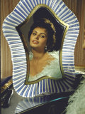 Reflection in a Mirror of Actress Sophia Loren